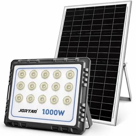 Proiector Solar Jortan 1000W  - Iluminat Exterior Profesional cu Panou Solar, Baterie 40000mAh