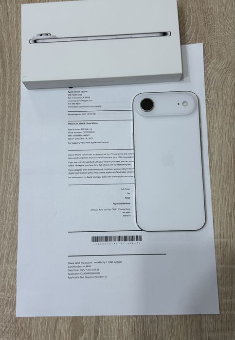 iPhone 17 Air, 256GB, Cloud White, NOU, Garantie