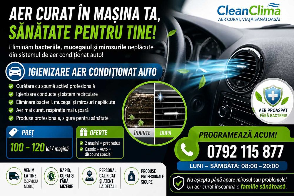CURATARE AER CONDITIONAT Casnic si Auto Bucuresti Ilfov CleanClima