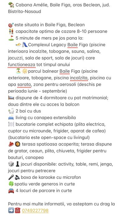 Cabana Amelie Baile Figa Beclean (4dormitoare)