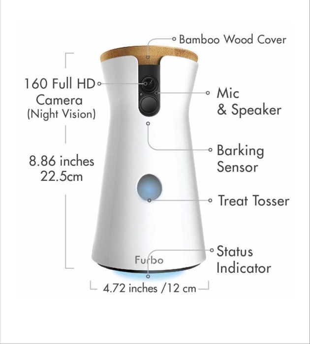 Wifi камера за домашни любимци Furbo, хранилка кучето през телефона