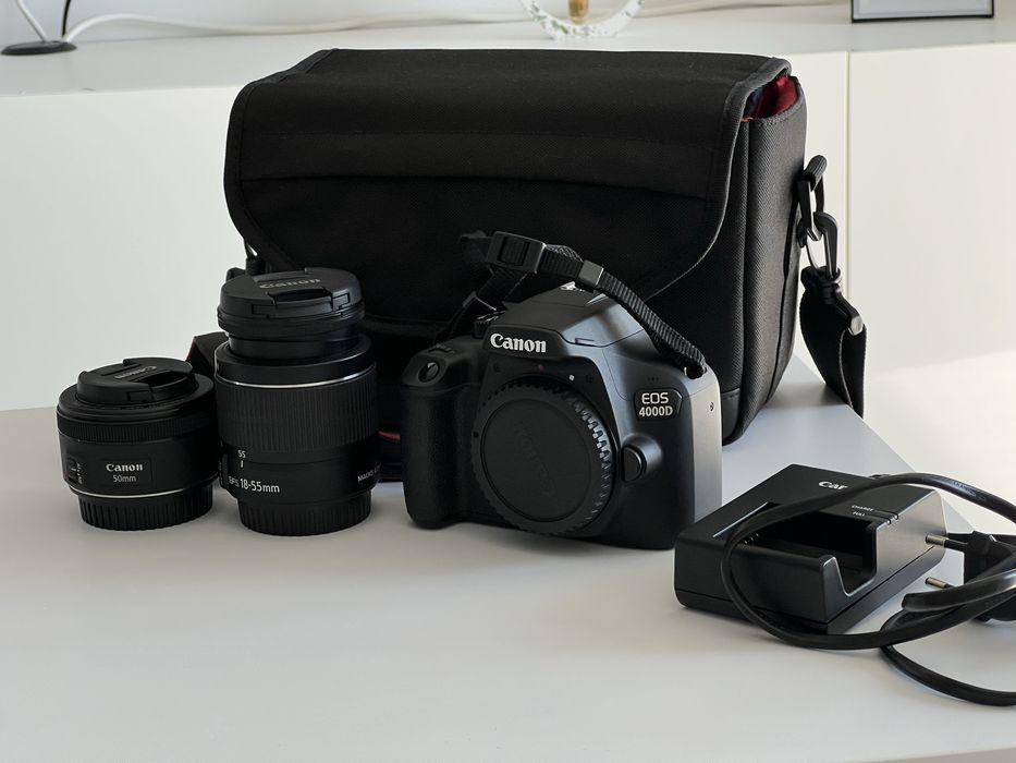 Canon EOS 4000D + 2 obiective + accesorii