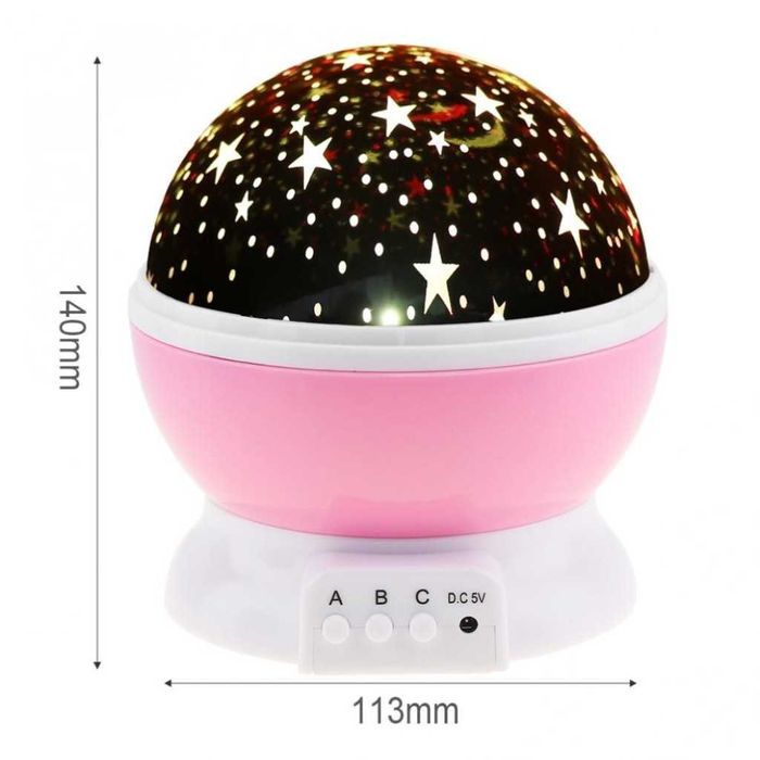 Нощна лампа детски планетариум. Цветове -  Розов, Лилав /