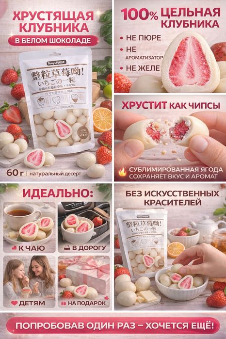 Сублинированая клубника в шоколаде