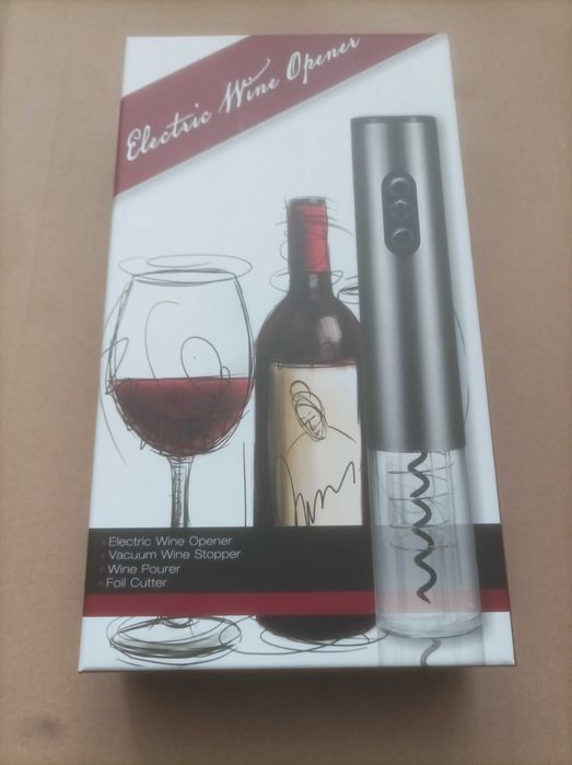 Tirbușon electric pentru desfăcut sticle de vin + accesorii