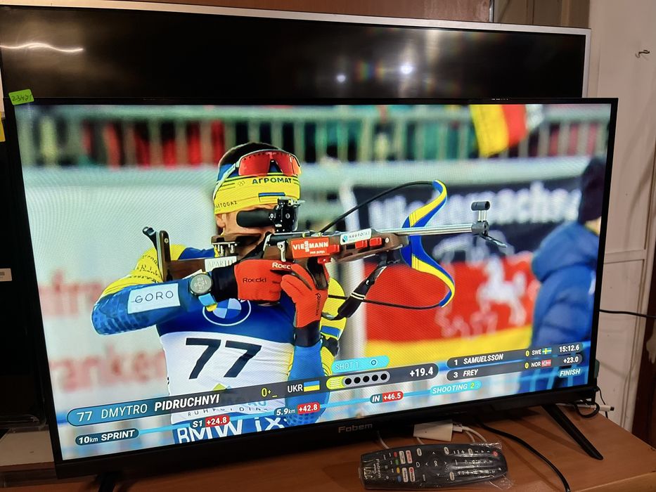 32” НОВ безрамков смарт телевизор Fobem Ml32EW300F