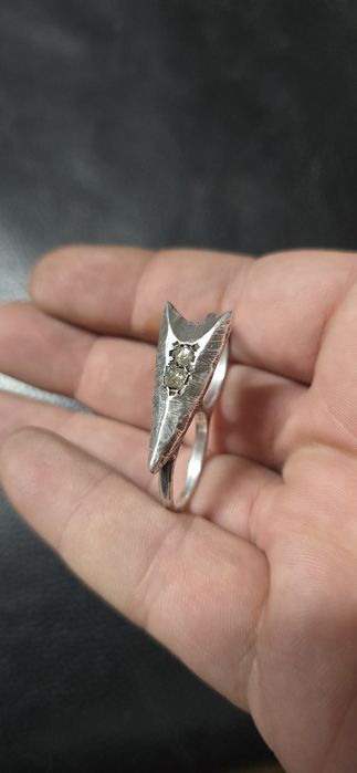 Inel argint dublu Diamante naturale