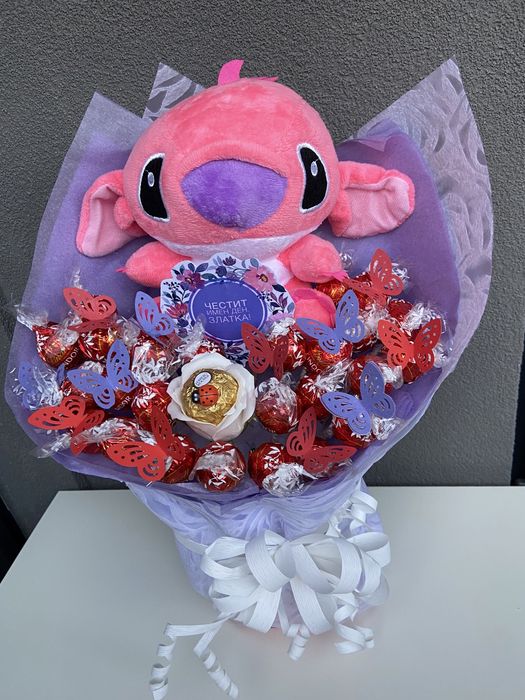 Букет със Стич и бонбони