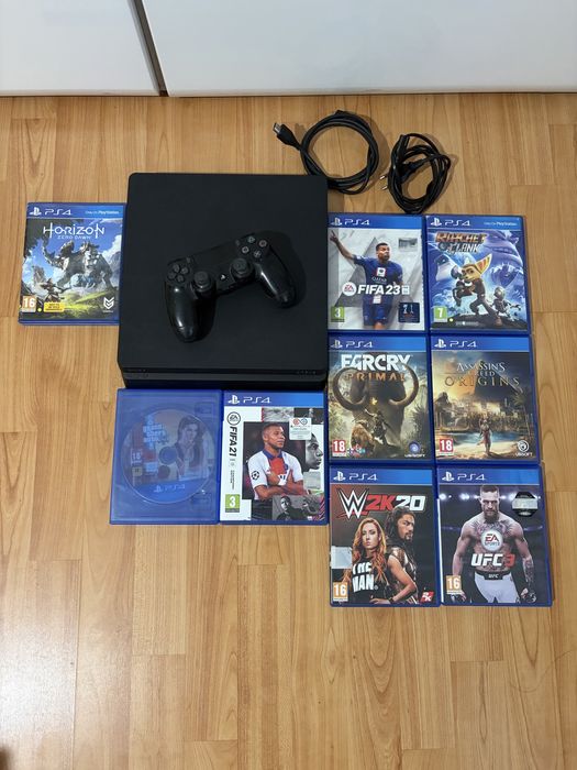 PlayStation PS 4 slim + controller + 9 jocuri
