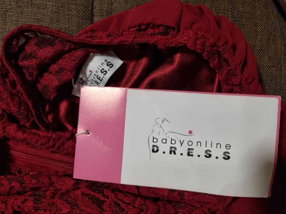 Дълга рокля бордо