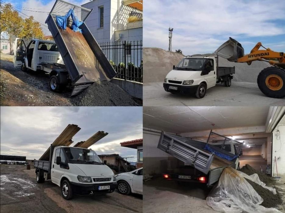 Услуги с мини багер (1.6t.) и самосвал (3.5т). с малък кран.