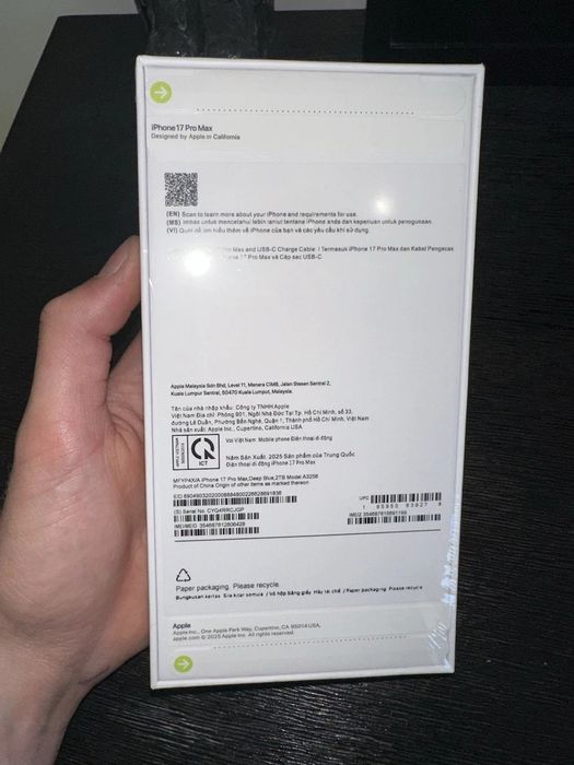 Продаётся iPhone 17 Pro Max 2TB Deep Blue доставкой из США