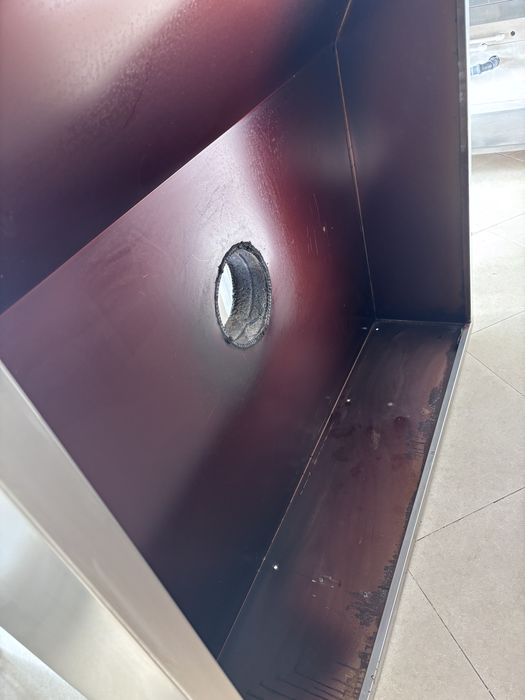 Hotă profesională inox pentru cuptor pizza 150×130 cm – stare foarte bună
