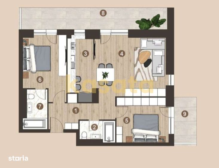 3 camere I et3 I 2 bai I First Estates I 74 utili