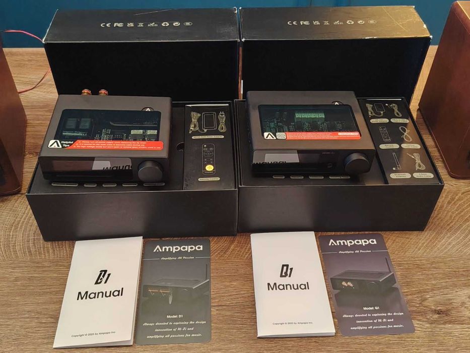 Hi Fi комбо Ampapa Q1 DAC + Ampapa D1 TPA3255 ESS9039 AK4493 PFFB Bluetooth 5.2