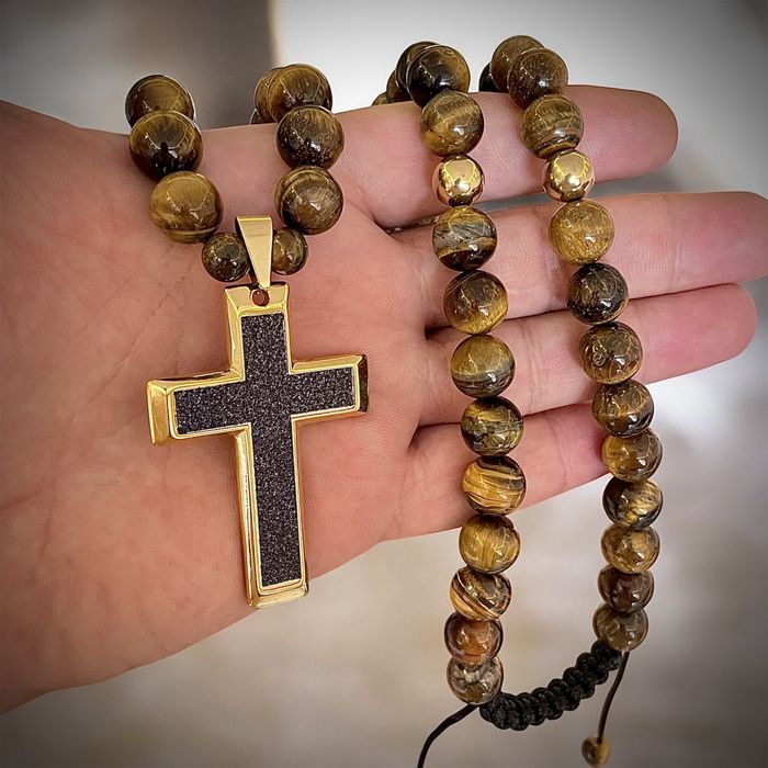 Масивно Мъжко Колие/Гердан 12мм. Тигрово Око