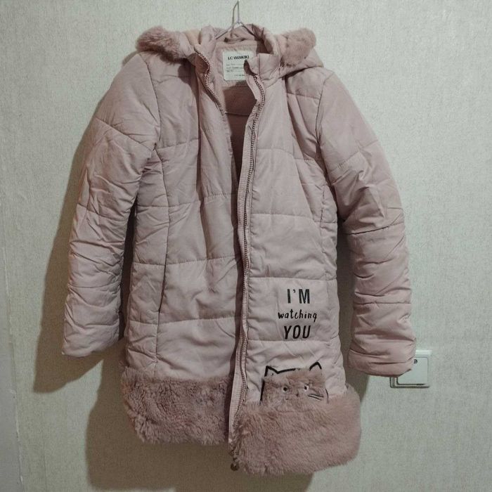 Куртка Зимняя с милым котенком для девочки