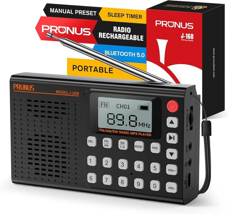PRUNUS J-168 FM,AM,SW радиоприемник, Bluetooth и TF плейър