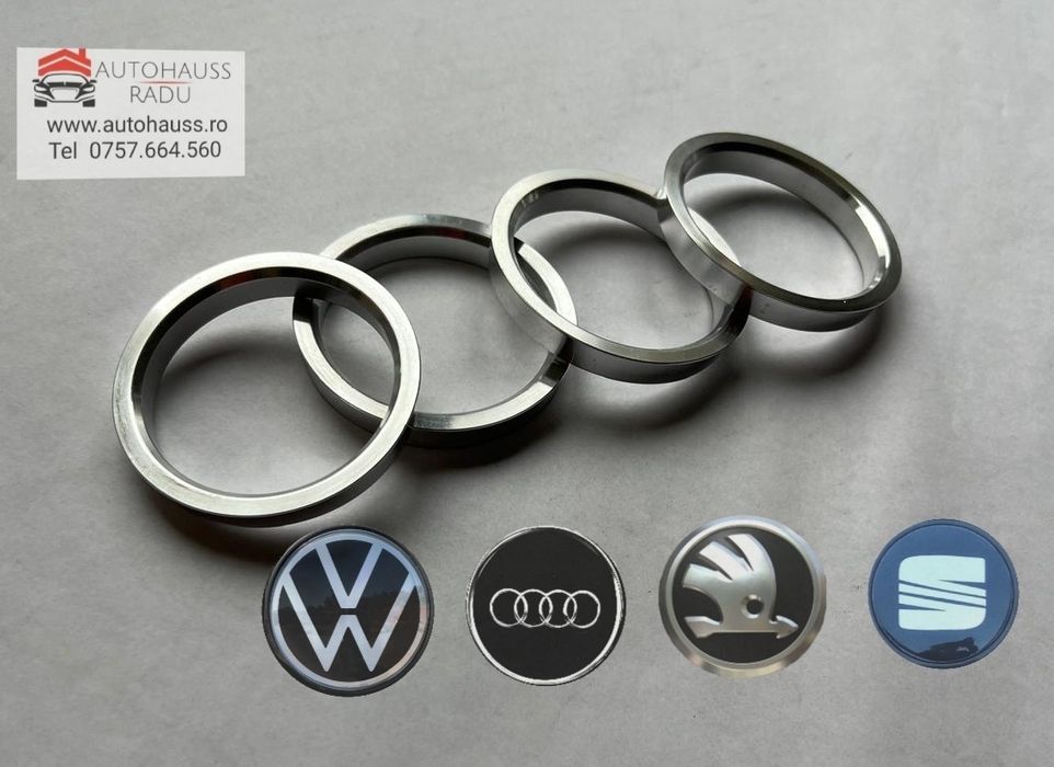 Inele de centrare din Aluminiu 66.6 x 57.1 Jante VW Audi Mercedes BMW