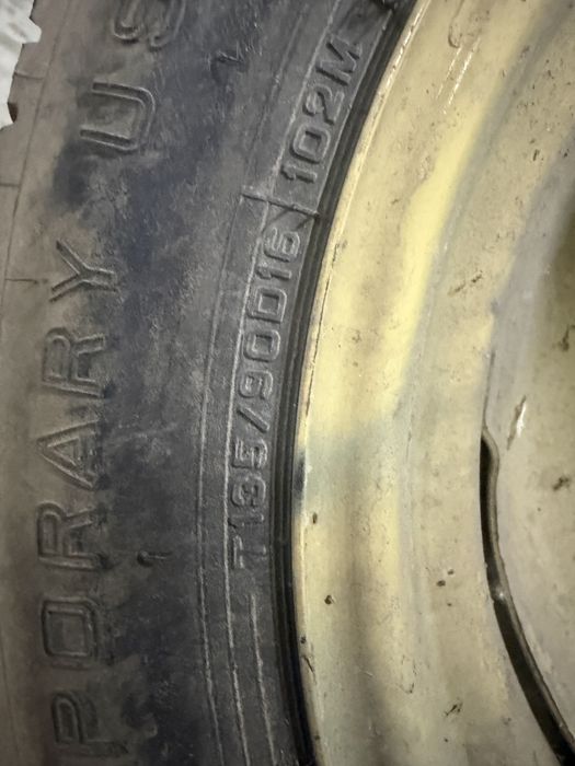 Резервна гума патерица 5х114.3 (Тънка резервна гума за японски и корейски автомобили)