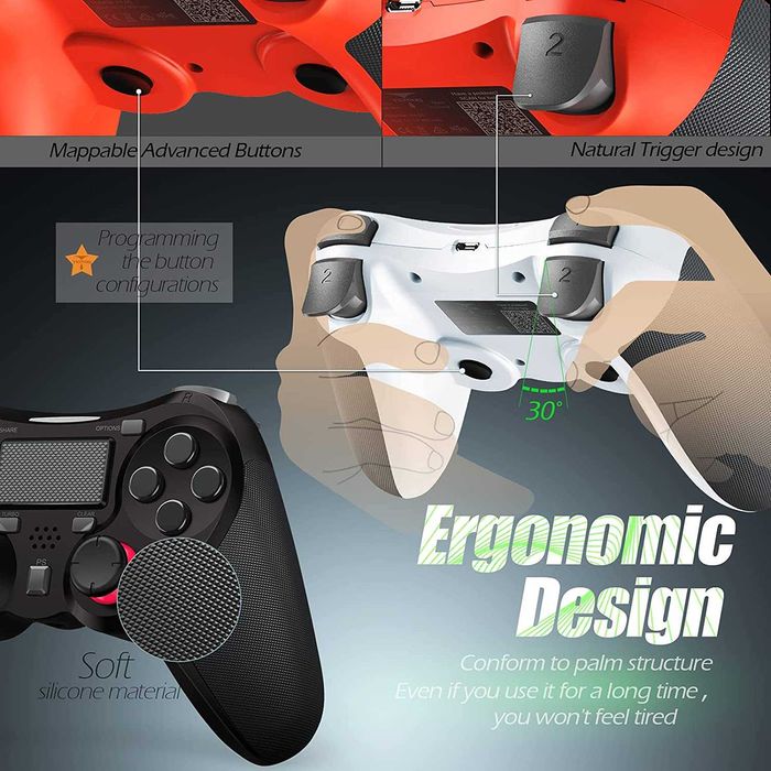 Джойстик Безжичен контролер TERIOS, съвместим с PS4/PS4 Pro/PS4 Slim