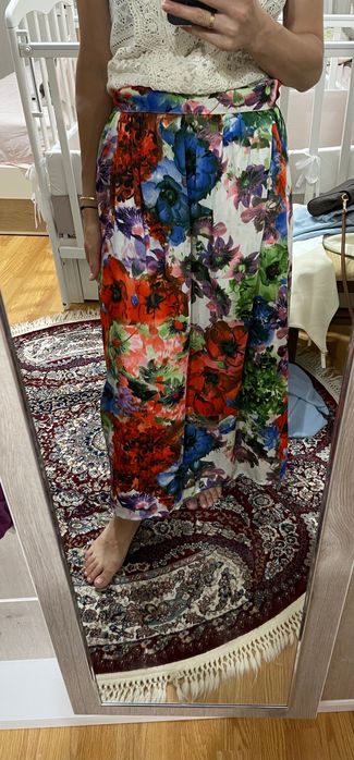 Шелковая длинная юбка