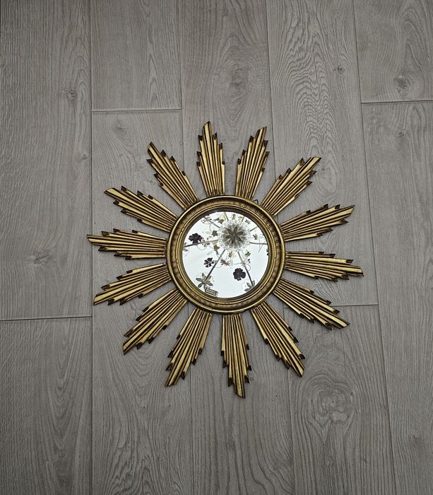 Френско Позлатено дървено огледало Слънце