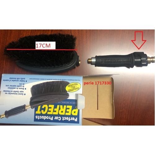 Perie spalat masina ovala Carpoint, perie din par cal, material cauciucat, conector furtun apa, diam. perie 17x8 cm