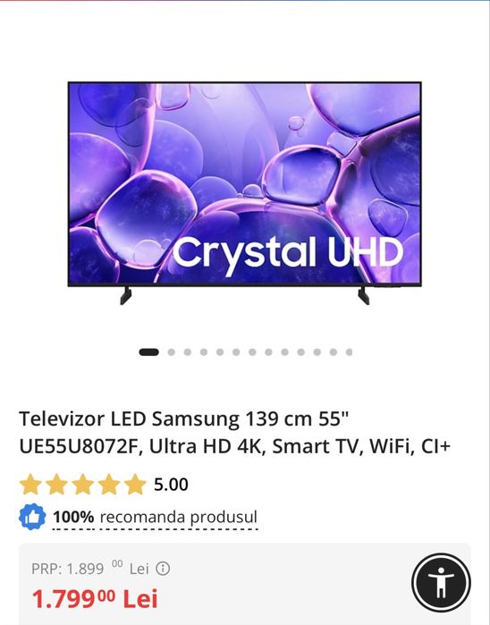 televizor Samsung UE55U8072FU 138cm  ultra HD 4k
