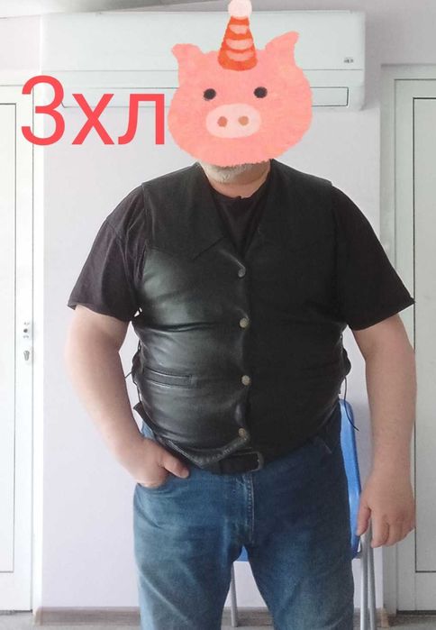 Мъжки кожен елек 2хл