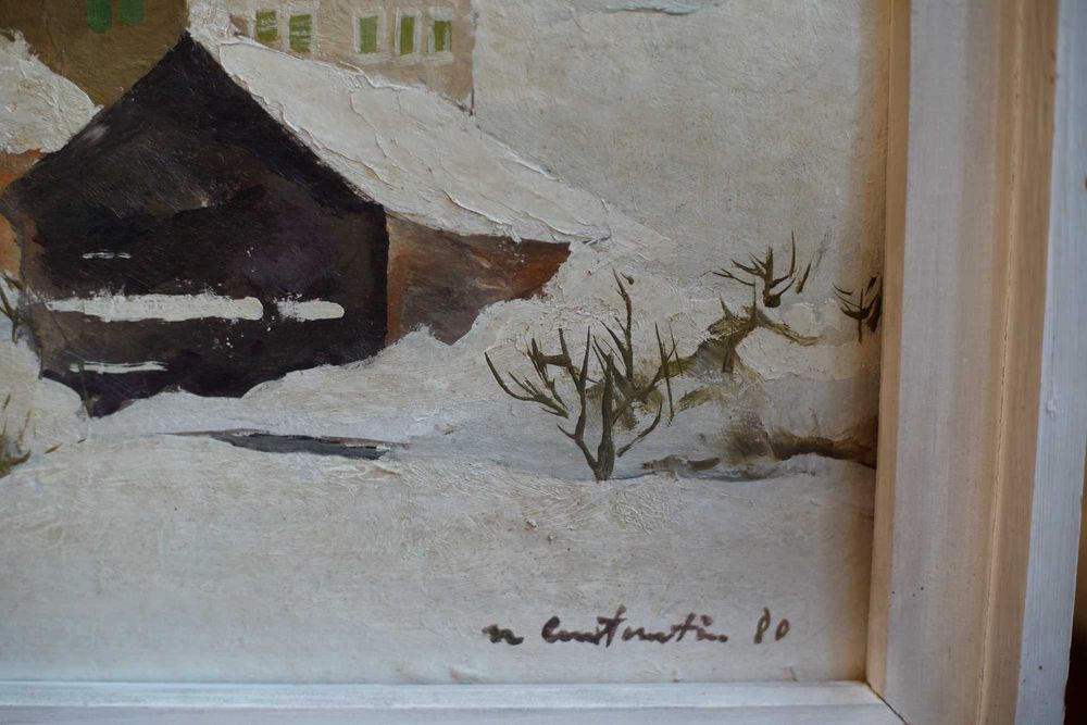 Tablou original 1980 Nicolae Constantin 47 x 32 cm ulei pe carton