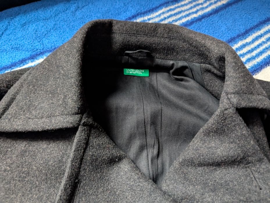 Palton bărbați Benetton, 80% lână, mărimea XS/S (IT 44) – ca nou