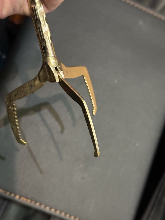 стара френска позлатена щипка за лед захар