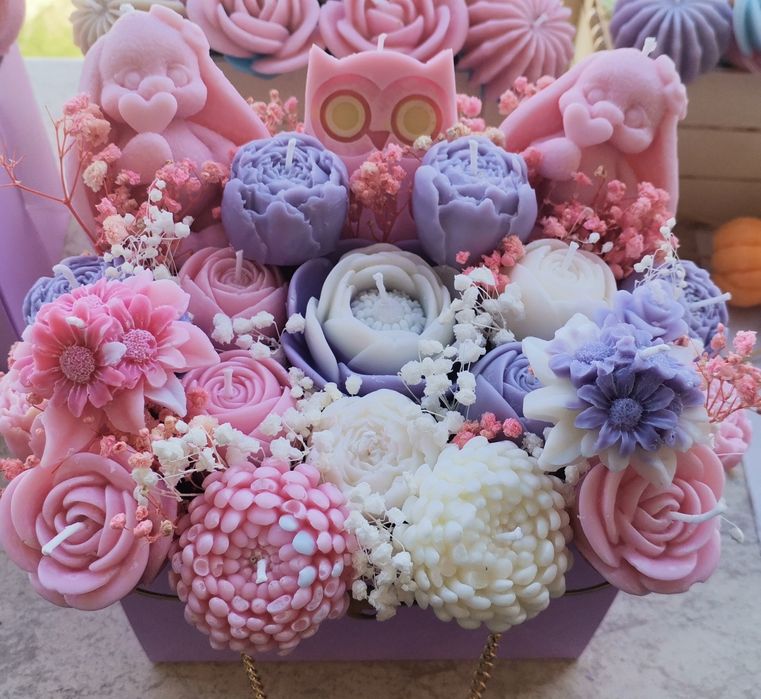 Букети от соеви свещи