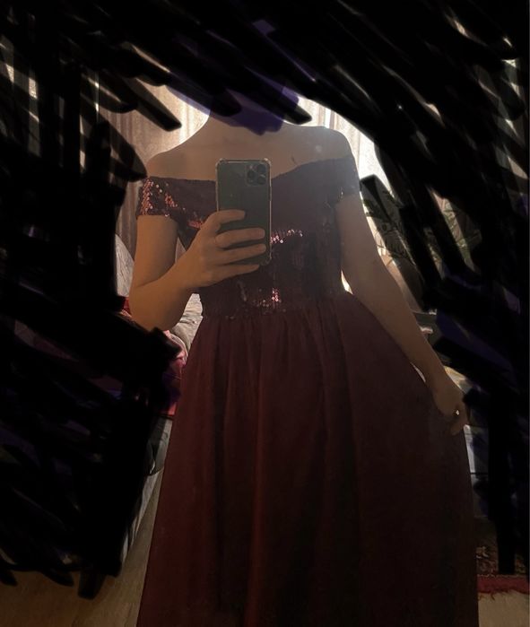 Платье длинное фиалетовое