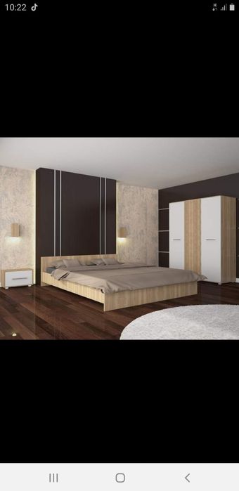 Mobila dormitor ( dulapuri, pat, saltea, noptiere )