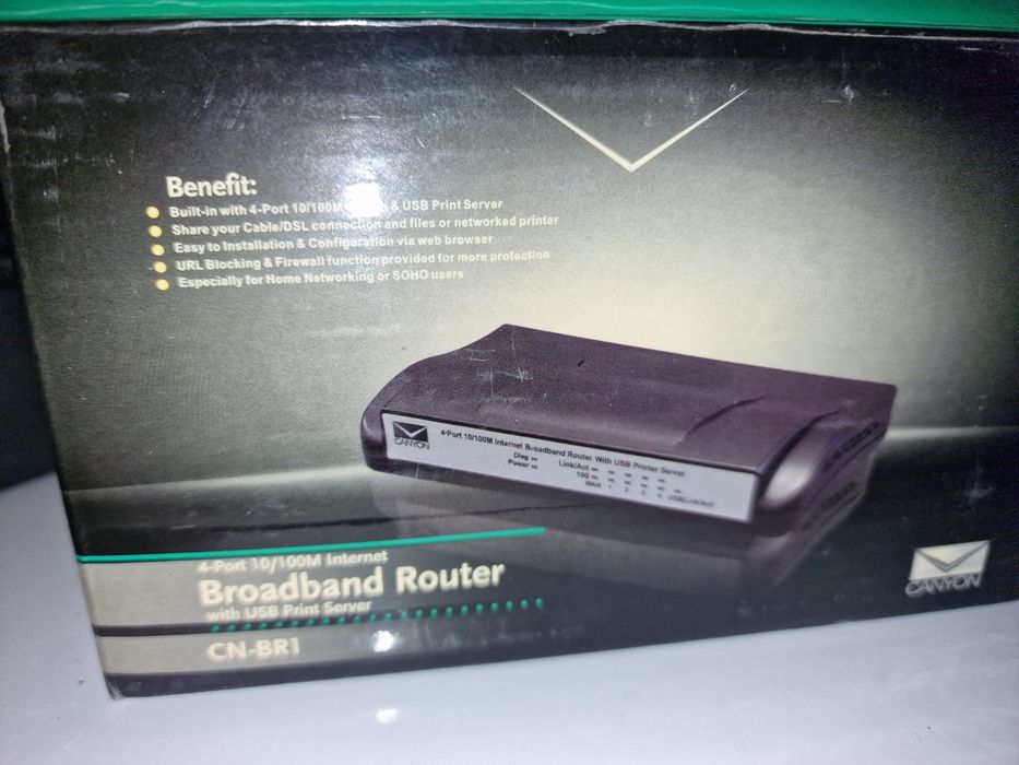 Canyon Broadband Router Ruter with Usb Prinr Server 4 port 10 100 m internet
