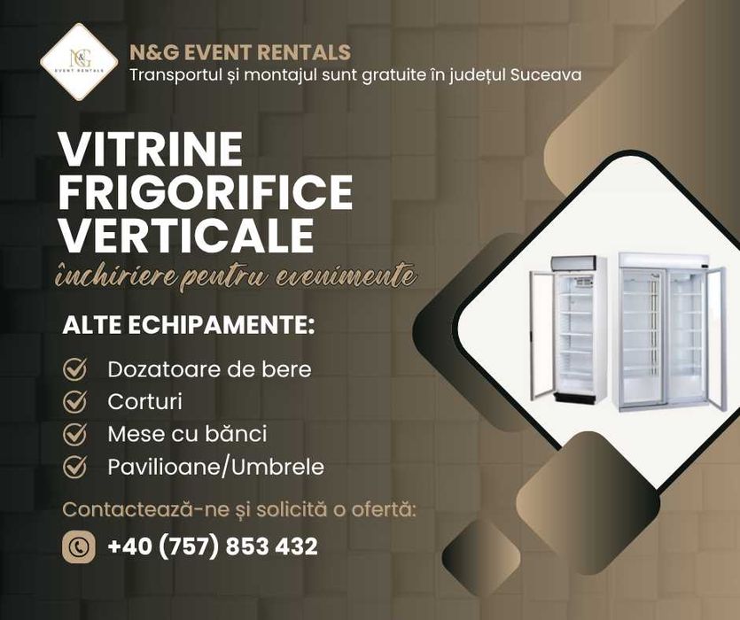 Vitrine frigorifice verticale închieriere