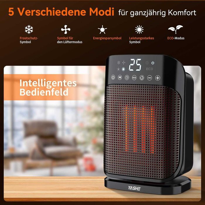 Електрически нагревател YASHE, 1800W, 2 настройки на топлина