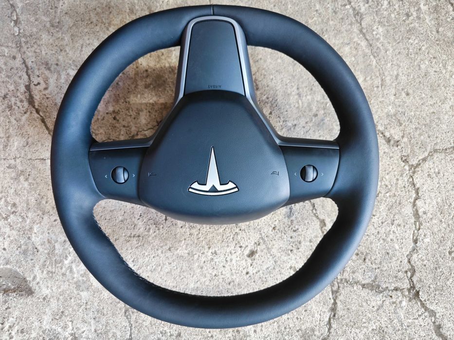 Оригинален Кожен волан Tesla 3 2021 черно кормило Тесла модел 3