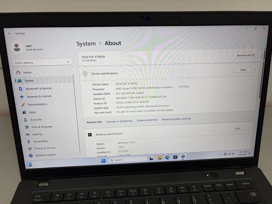 Lenovo ThinkPad L14 Gen3, 14” AMD Ryzen 5 Pro-5675U, SSD 256,RAM 16 GB
