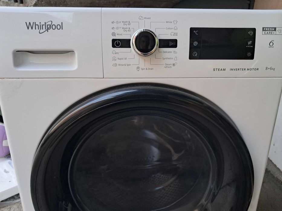 Mașină de spălat Whirlpool cu uscator, an 2020 cu usa blocată