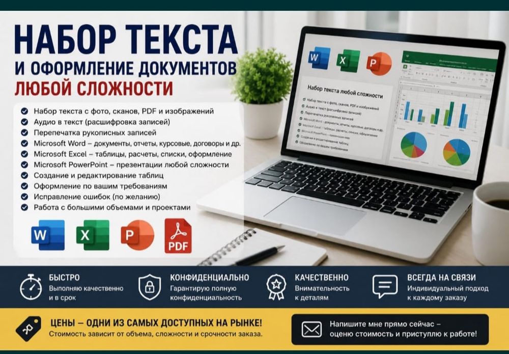 Набор текста моментально любой сложности документов