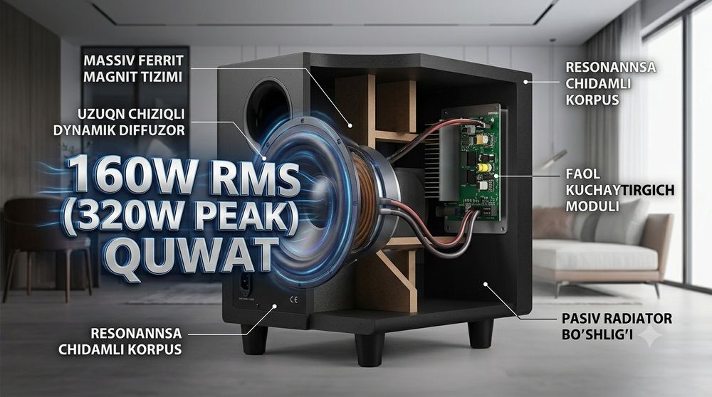 Премиум сабвуфер Airpulse SW8 (Edifier) — Мощный, глубокий и точный Hi