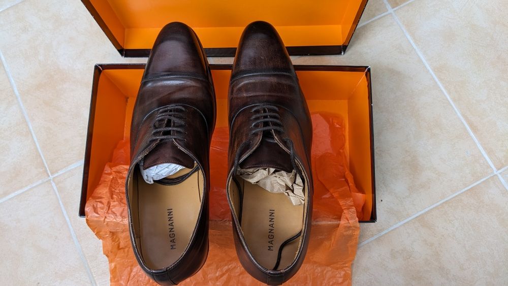 Луксозни мъжки кожени обувки Magnanni тип oxford