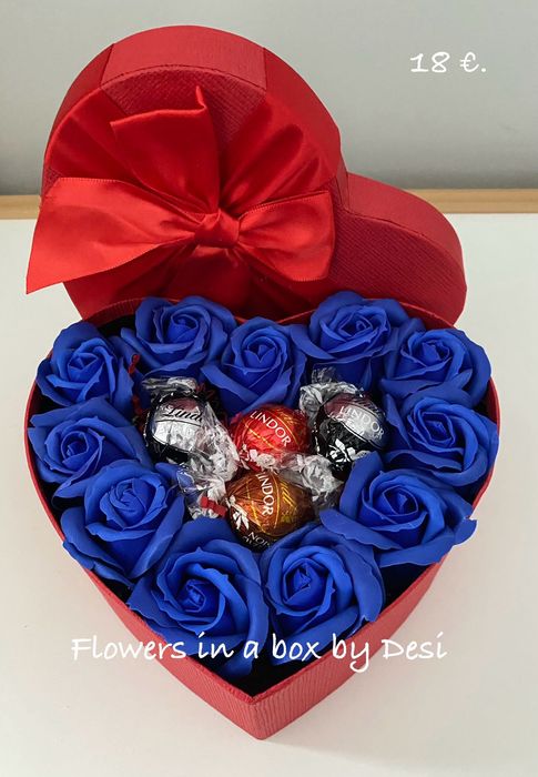 Кутия сърце с рози за Свети Валентин
