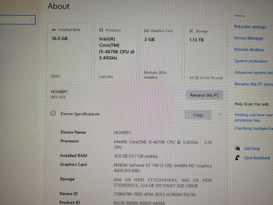 Unitate PC,i5 4670K,16 Gb DDR3,GT 740,SSD,2xHDD,sursa,Monitor