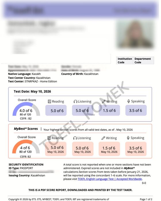 Поможем сдать  TOEFL IBT на 80+ баллов