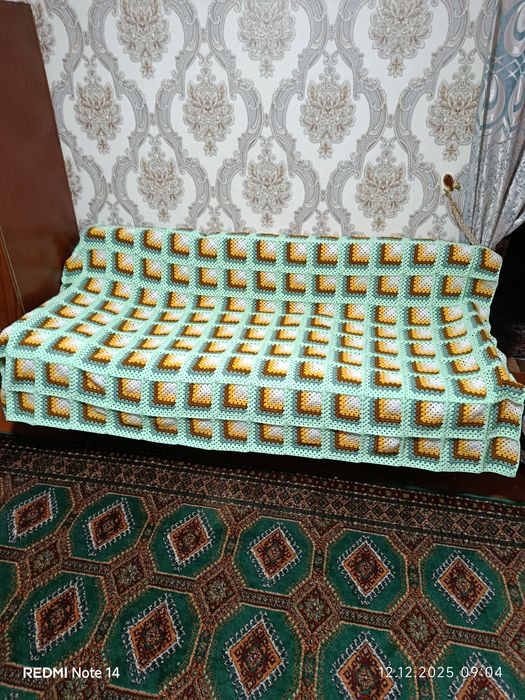 Покрывало вязаное крючком