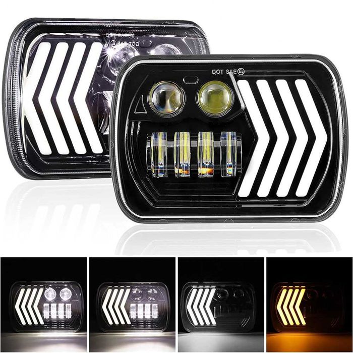 НОВИ Универсални LED Фарове за джип Jeep Cherokee XJ, Jeep Wrangler YJ